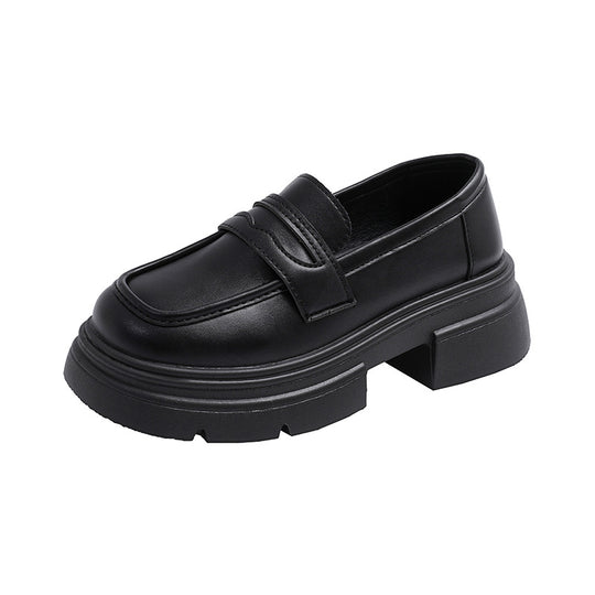 Damen modische Loafers mit robustem Plateau und eleganter Schnalle EB