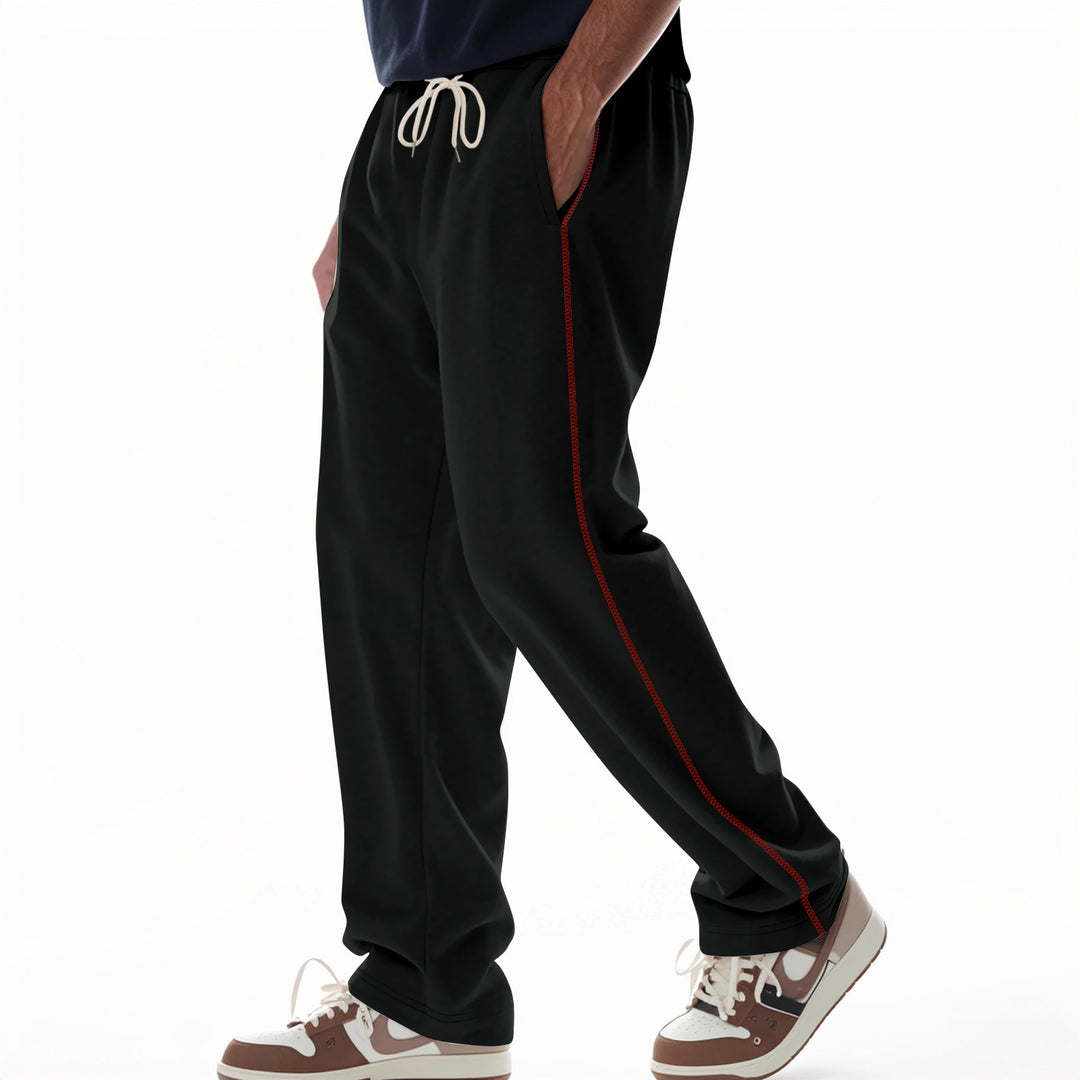Herren bequeme Jogginghose mit Reißverschluss und seitlichen Taschen EB