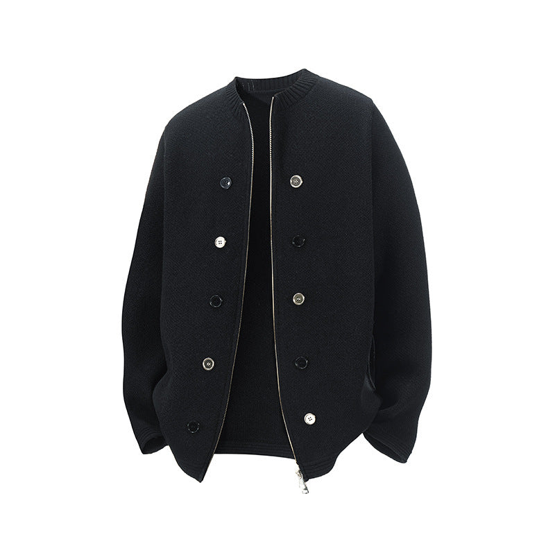 Damen Strickjacke mit hohem Kragen und dezenten Knopfdetails EB