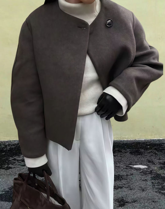 Damen Schulterjacke mit voluminösen Ärmeln und schickem Schnitt EB