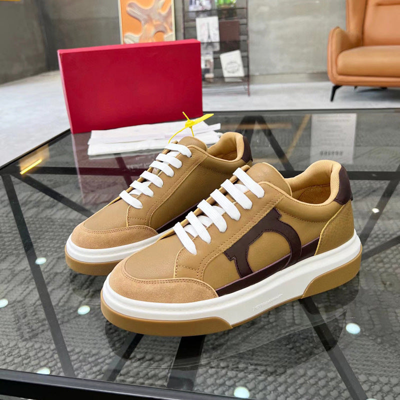 Damen Sportliche Sneakers mit hochwertiger Lederoberfläche und trendiger Designkombination EB