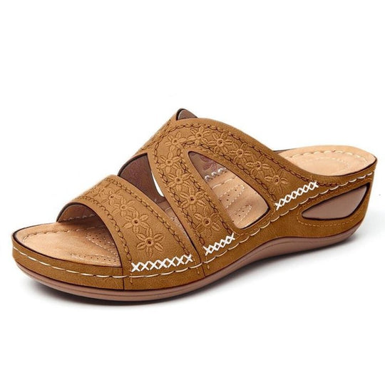 Damen Bequeme Clogs mit floralem Design und ergonomischer Sohle EB