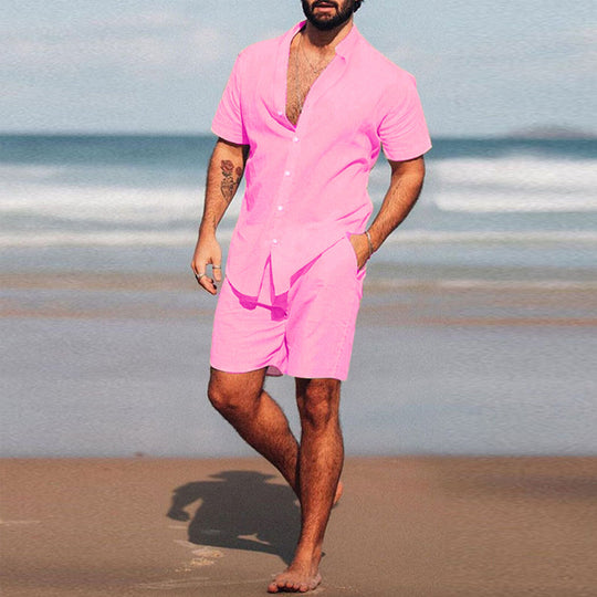 Herren lässiges Kurzarmhemd und Shorts Set EB