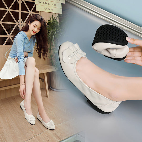 Damen Ballerinas mit dekorativem Schleifenakzent und rutschfester Sohle EB