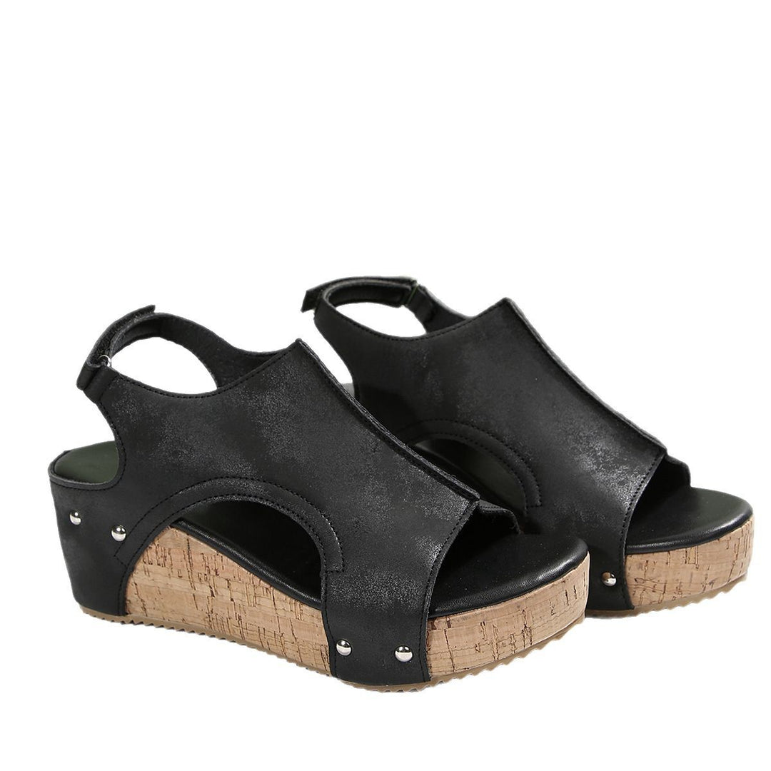 Damen modische Wedge-Sandalen mit anatomischem Fußbett EB