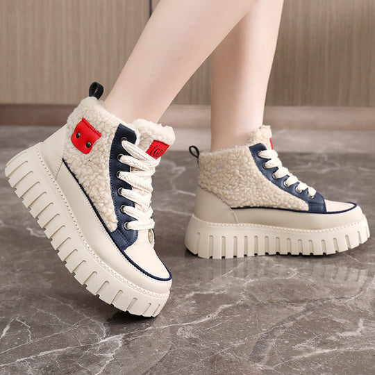 Damen Winterliche High-Top Sneakers mit kuscheligem Innenfutter und modischen Akzenten EB