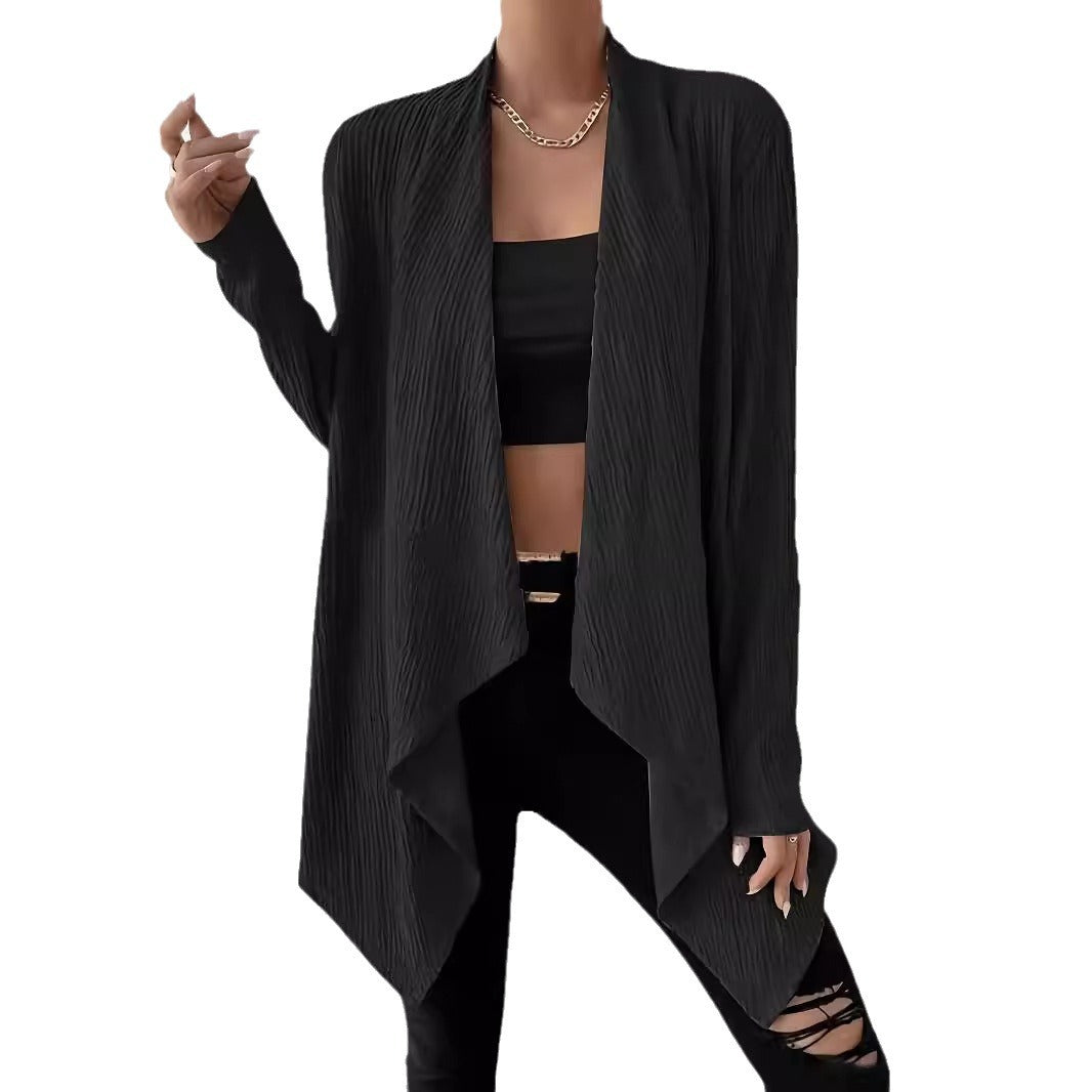 Damen Lässige Strickjacke mit modernem Waffelmuster EB