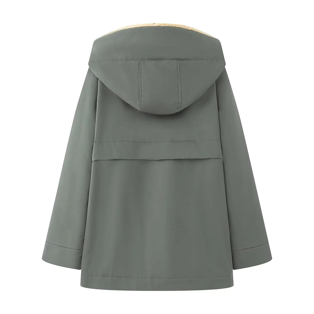 Damen gesteppte Übergangsjacke mit weichem Innenfutter und praktischem Kapuzen-Design EB