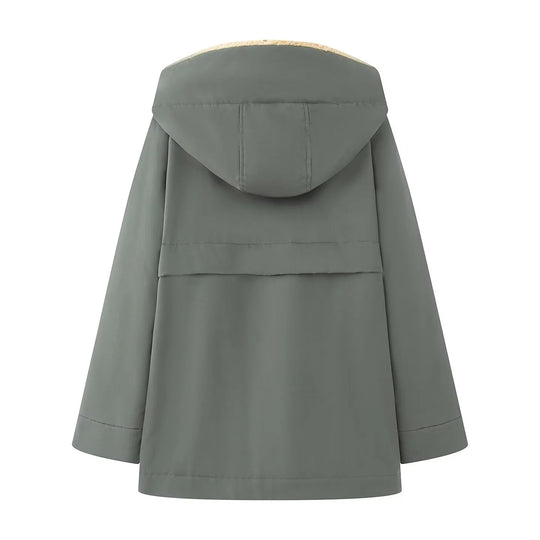 Damen gesteppte Übergangsjacke mit weichem Innenfutter und praktischem Kapuzen-Design EB