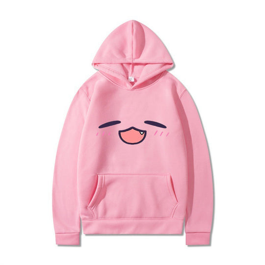 Damen Kapuzenpullover mit fröhlichem Cartoon-Gesicht und bequemer Passform EB