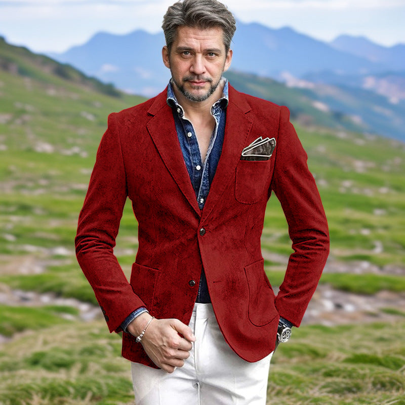 Herren Samt-Blazer mit eleganter Schnittführung EB