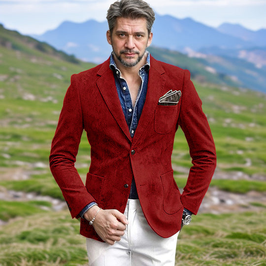 Herren Samt-Blazer mit eleganter Schnittführung EB