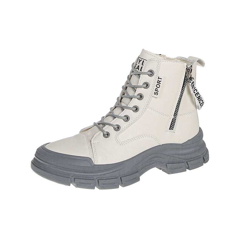 Damen modische High-Top Sneakers mit praktischem Reißverschluss und atmungsaktiver Sohle EB