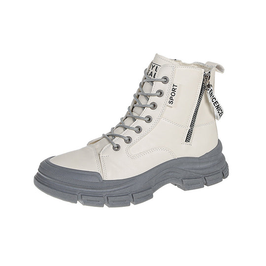Damen modische High-Top Sneakers mit praktischem Reißverschluss und atmungsaktiver Sohle EB
