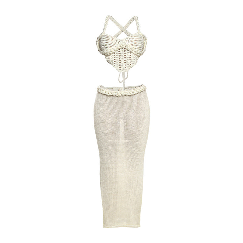 Damen Strickoberteil und Maxi-Rock Set EB