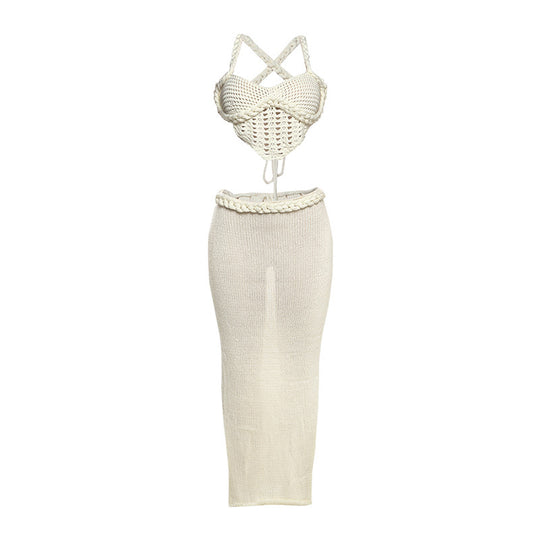Damen Strickoberteil und Maxi-Rock Set EB