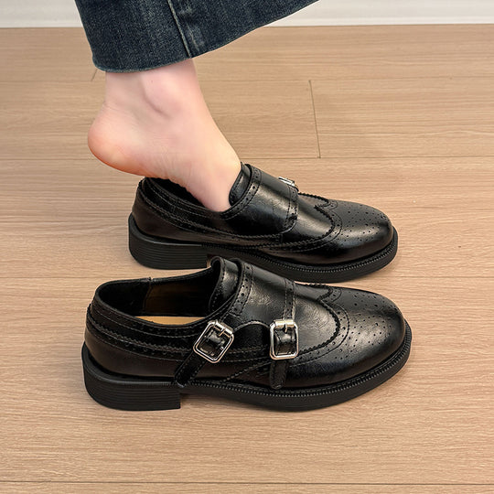 Damen verspielte Schnürschuhe mit doppeltem Riemen und ausgefallenem Design EB