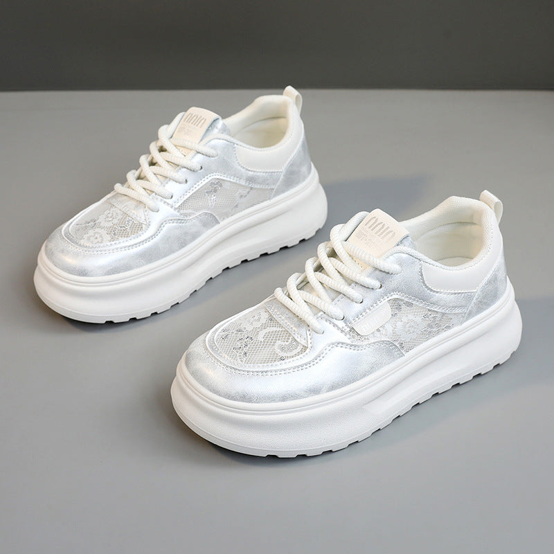Damen Chunky Sneakers mit luftiger Mesh-Oberfläche und komfortabler Dämpfung EB