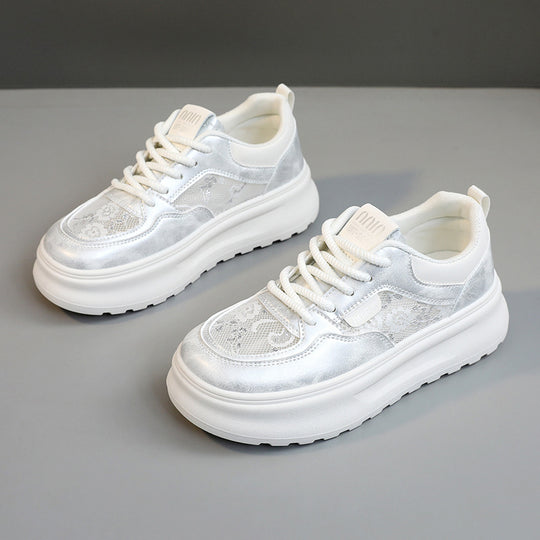 Damen Chunky Sneakers mit luftiger Mesh-Oberfläche und komfortabler Dämpfung EB