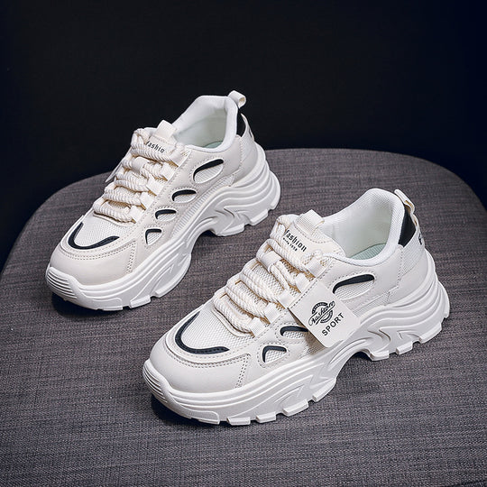 Damen Trendige Chunky Sneakers mit atmungsaktivem Obermaterial und dämpfender Sohle EB
