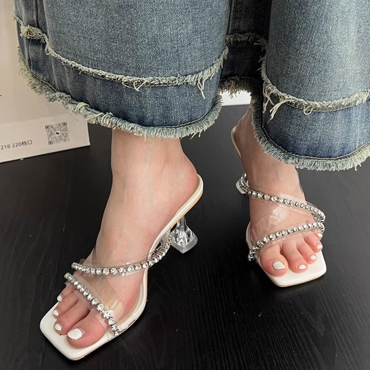Damen transparente Sandalen mit Akzenten EB