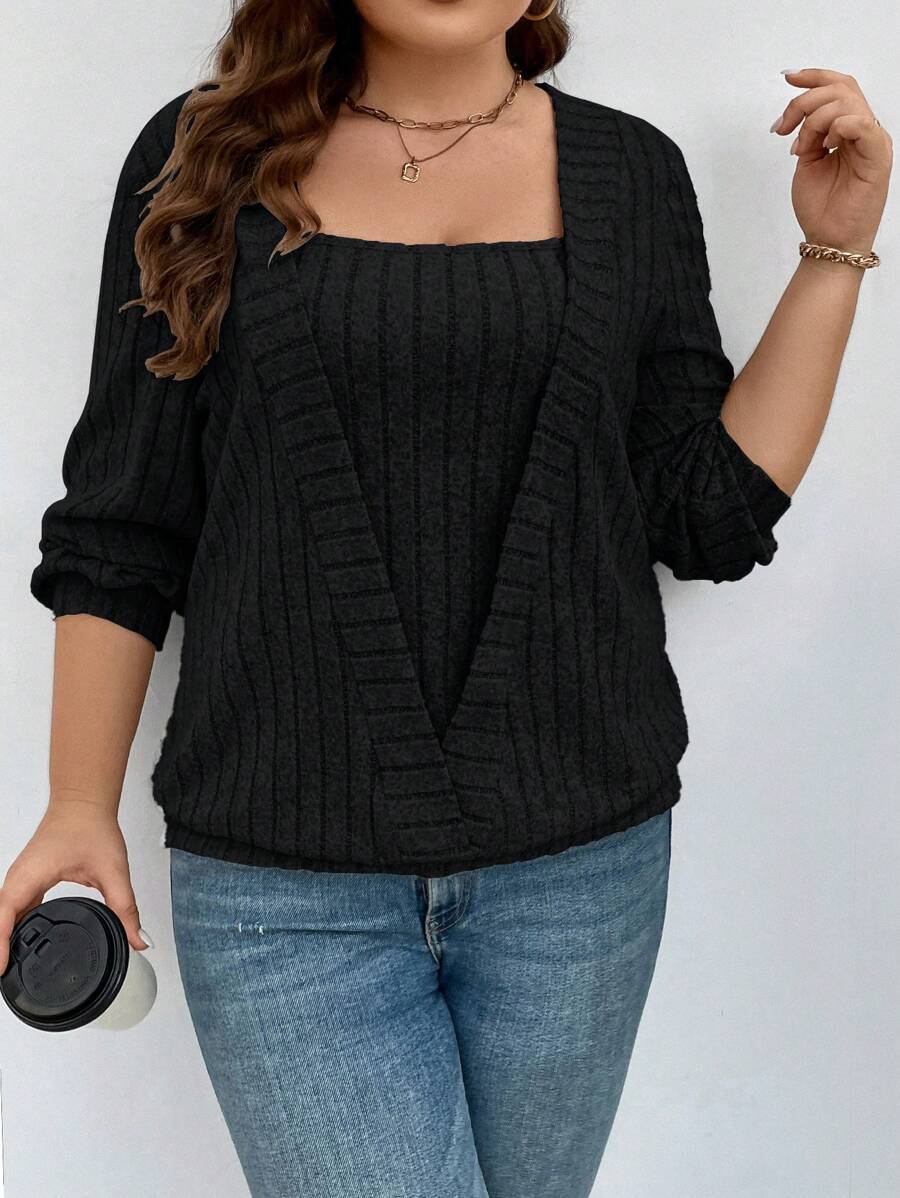 Damen vielseitige Strickjacke mit eleganter Rippenstruktur EB