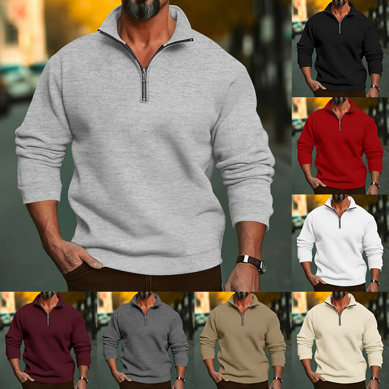 Herren Freizeit-Hoodie mit Reißverschluss und elastischen Bündchen EB