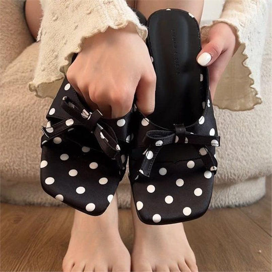 Damen modische Riemchensandalen mit Punktmuster EB