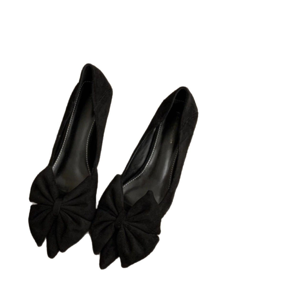 Damen elegante Ballerinas mit dekorativer Schleifenverzierung EB