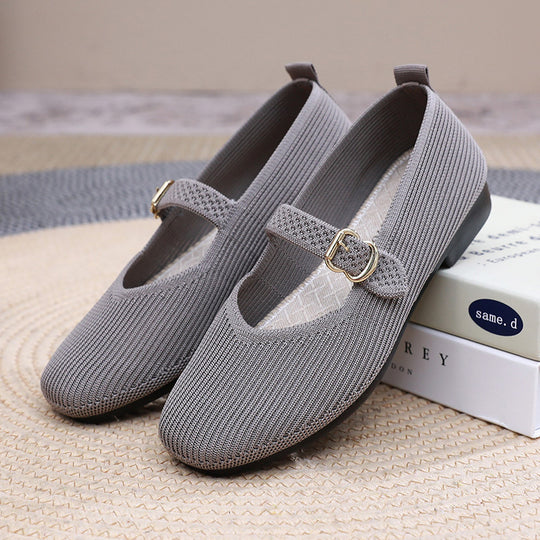 Damen elegante Ballerinas mit verstellbarem Riemen EB