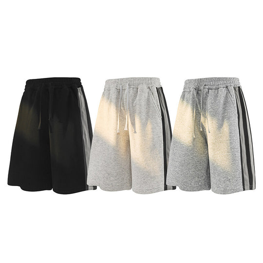 Damen Sportliche Shorts mit elastischem Bund und gestreiftem Design EB