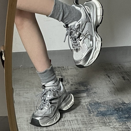 Damen Sportliche Chunky Sneakers mit atmungsaktiver Mesh-Oberfläche und komfortabler Dämpfung EB