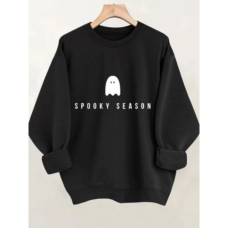 Unisex nan lässiges Halloween Sweatshirt mit Gespenst-Print und Oversize-Schnitt EB