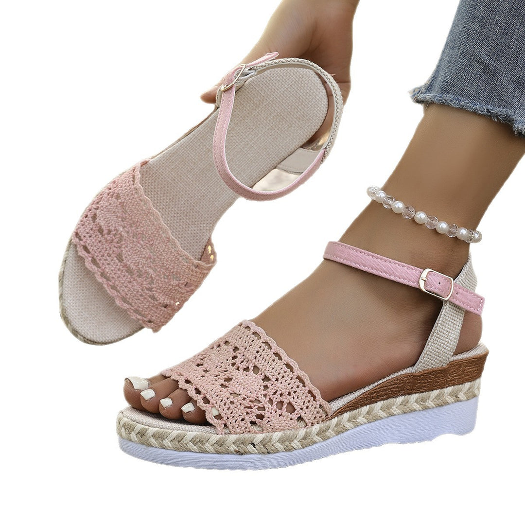 Damen Espadrilles mit elegantem Häkelmuster EB