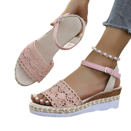 Damen Espadrilles mit elegantem Häkelmuster EB