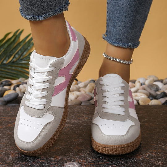 Damen Sportliche Sneakers mit strapazierfähigem Obermaterial und rutschfester Gummisohle EB