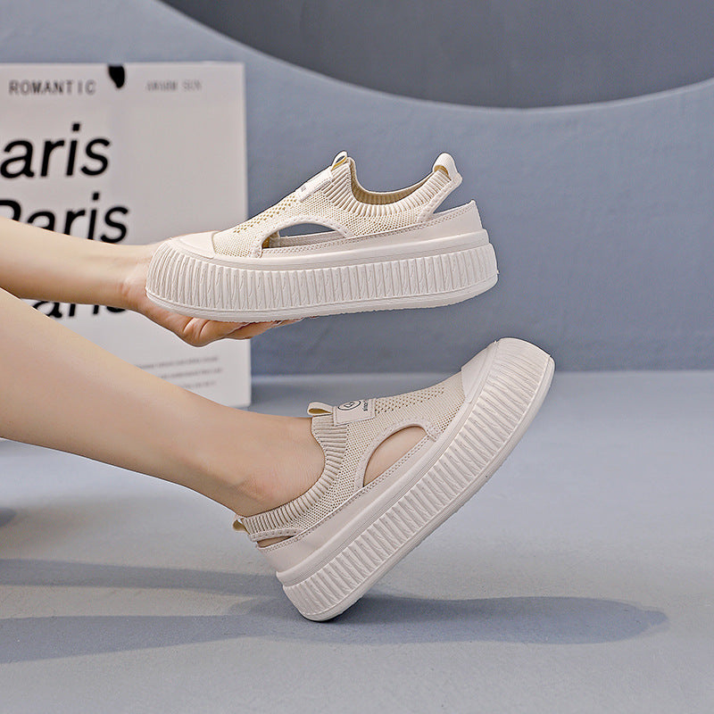 Damen Sneakers mit elastischem Obermaterial und sportlicher Plattform EB