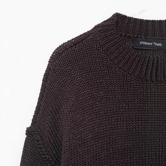 Damen lässiger Strickpullover mit weitem Schnitt und Oversized-Style EB