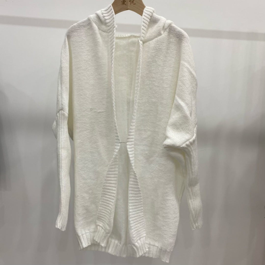 Damen Lässiger Strickpullover mit offener Front und feiner Struktur EB