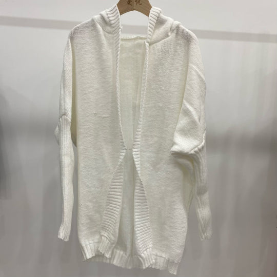 Damen Lässiger Strickpullover mit offener Front und feiner Struktur EB