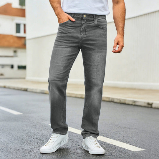 Herren nan lässige Straight-Leg-Jeans mit mittlerer Bundhöhe und Komfortstretch EB
