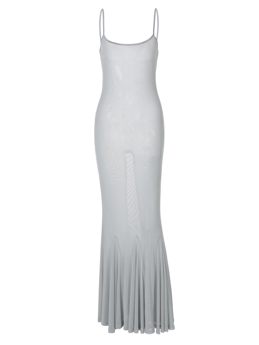 Damen Elegantes Maxikleid mit schwingendem Rock und feinen Spaghettiträgern EB