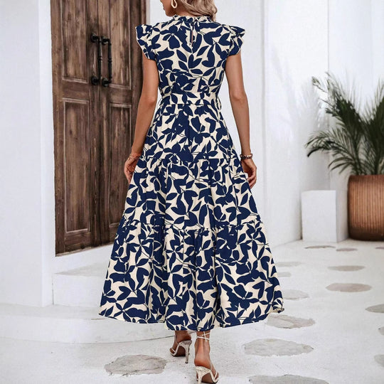 Damen Maxikleid mit Rüschendetails und floralem Print EB