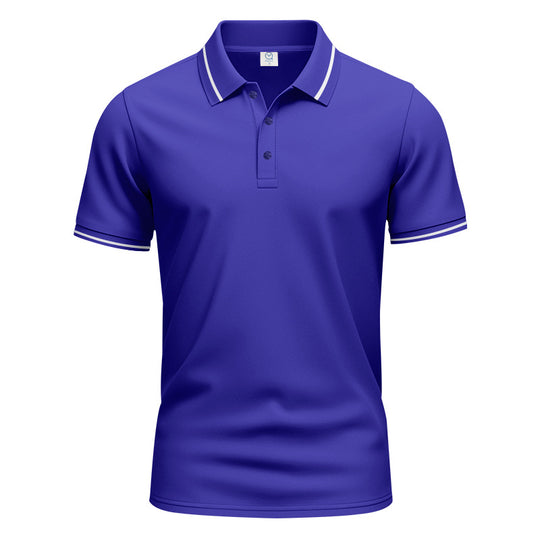 Herren nan atmungsaktives Interlock-Poloshirt mit Kontrast-Tipping, kurzer Knopfleiste und schmaler Silhouette EB
