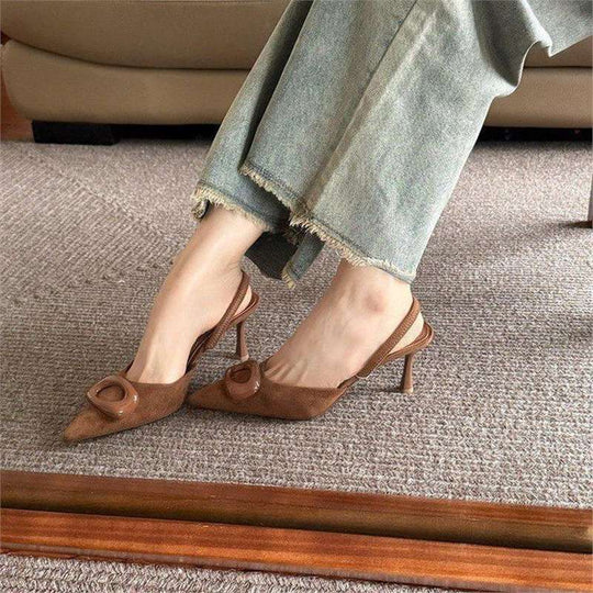 Damen elegante Slingback Pumps mit modernem Riemendesign EB