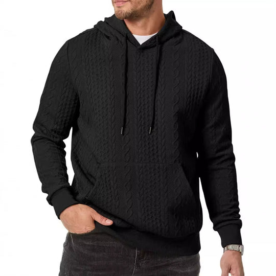 Herren Kapuzenpullover mit strukturiertem Kabelstrickmuster EB