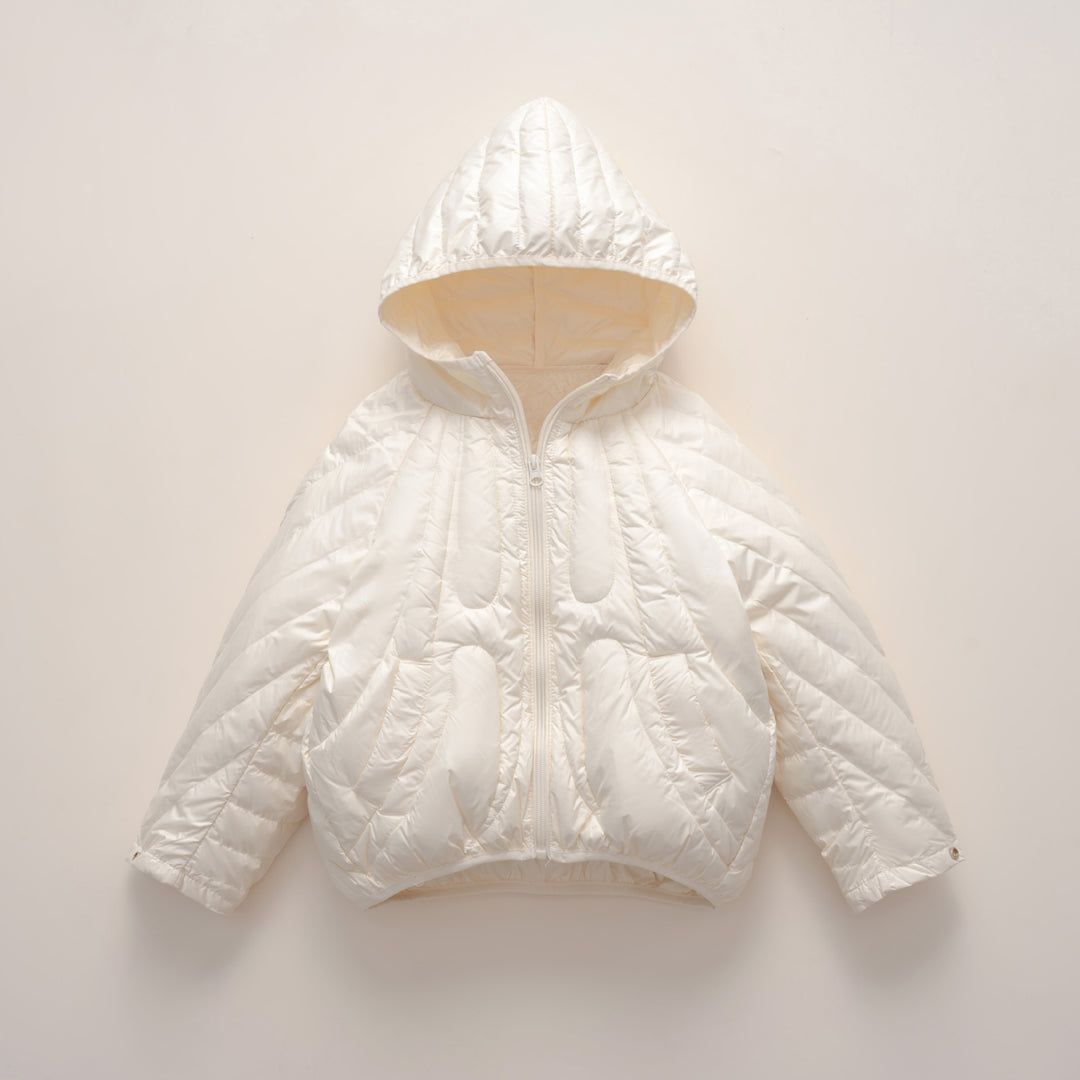 Damen gesteppte Jacke mit Kapuze und trendigem Design EB