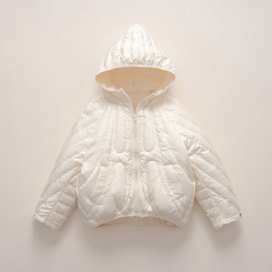 Damen gesteppte Jacke mit Kapuze und trendigem Design EB