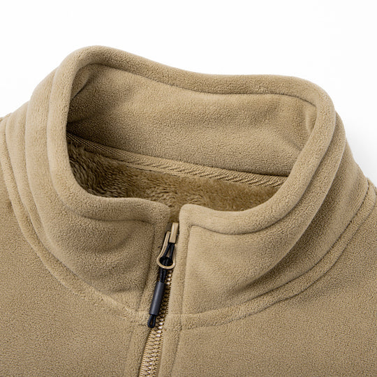 Herren funktionale Thermo-Fleecejacke mit weichem Teddyinnenfutter, Brustreißverschlusstasche und Zweiwege-Reißverschluss EB