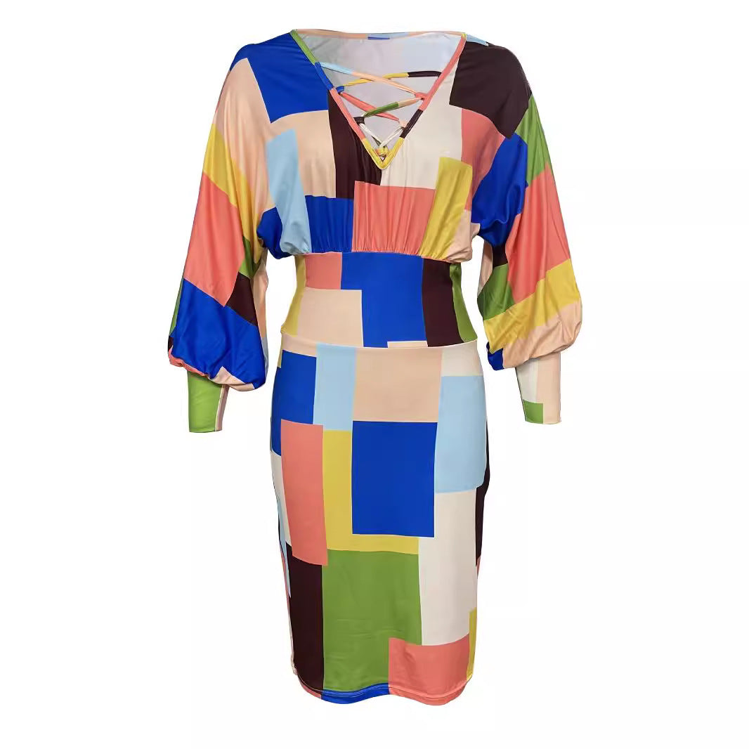 Damen Kleid im modernen Blockdesign EB